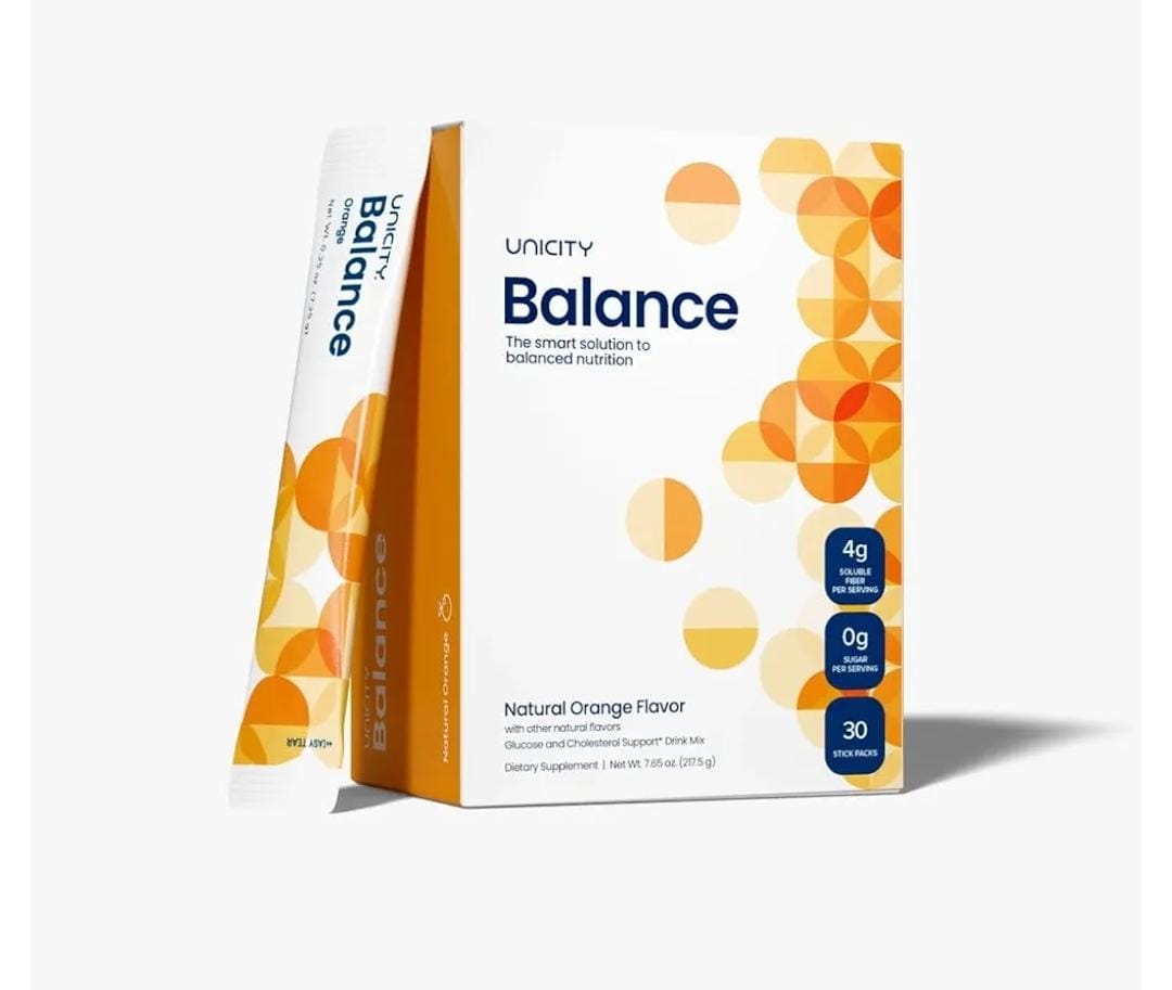 Unicity Balance Natural Orange Flavor – 30 Stick Packs | Daily Fiber Supplement