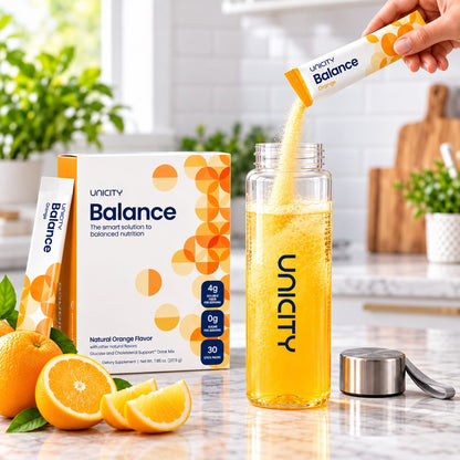 Unicity Balance Natural Orange Flavor – 30 Stick Packs | Daily Fiber Supplement