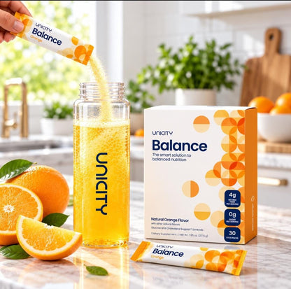 Unicity Balance Natural Orange Flavor – 30 Stick Packs | Daily Fiber Supplement